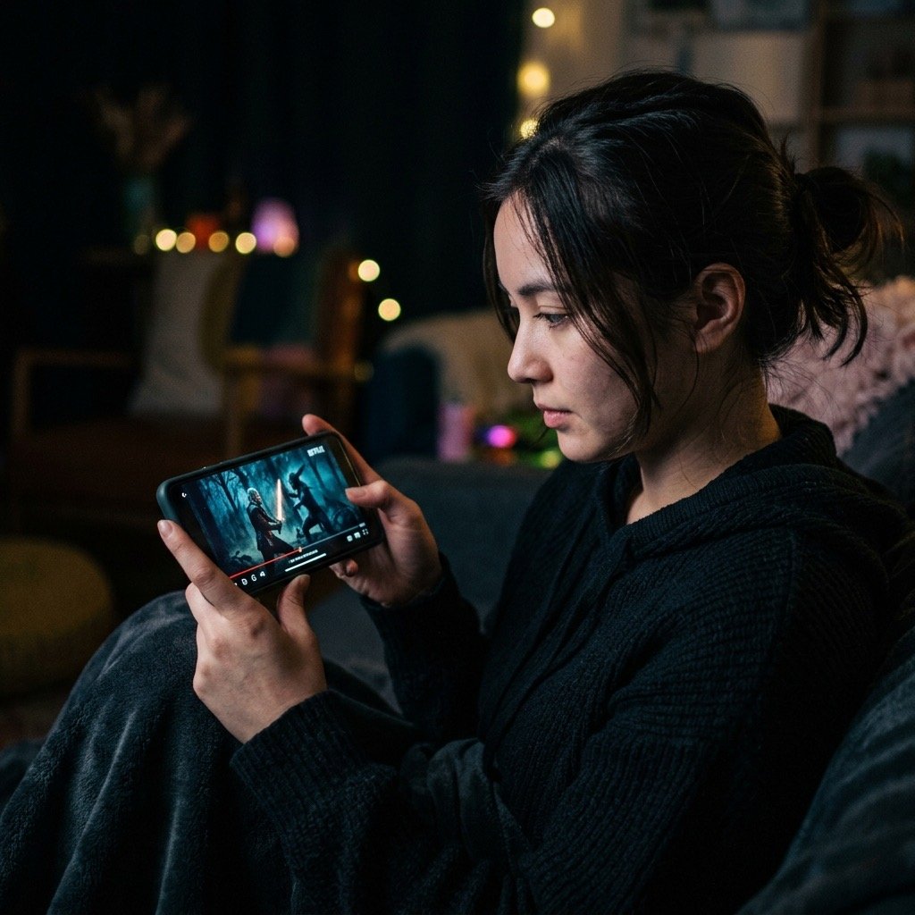Person streaming on mobile device